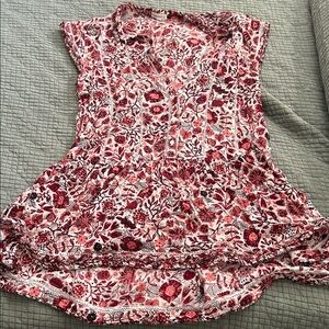 Floral Red and White Women's cover up